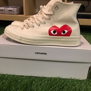 comme des garcons play converse chuck taylor white